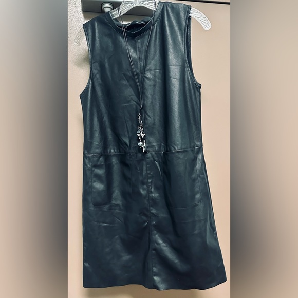Pleather black dress Zara brand. Size small. - Picture 1 of 10